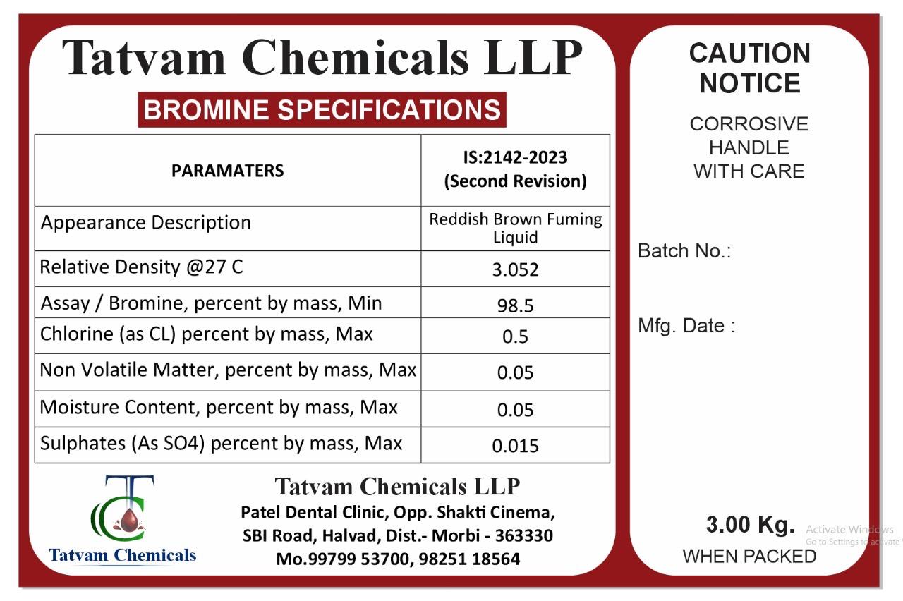 Bromine Certificate of Analysis